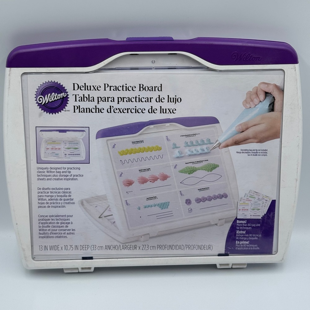 Wilton Deluxe Practice Board Cake Decorating Tool Set with Practice Sheets